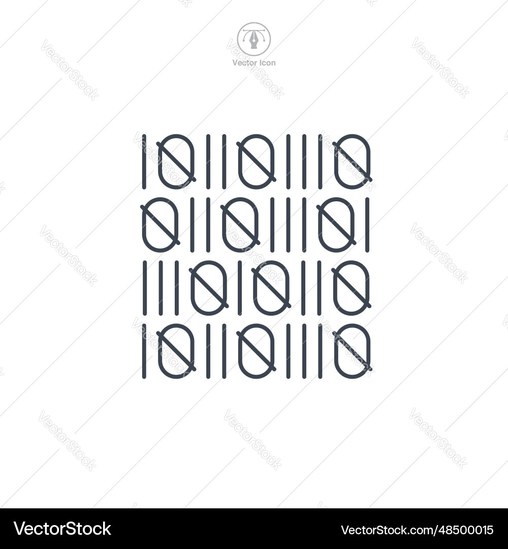 Binary code icon symbol isolated on white Binary code icon symbol isolated on white vector image