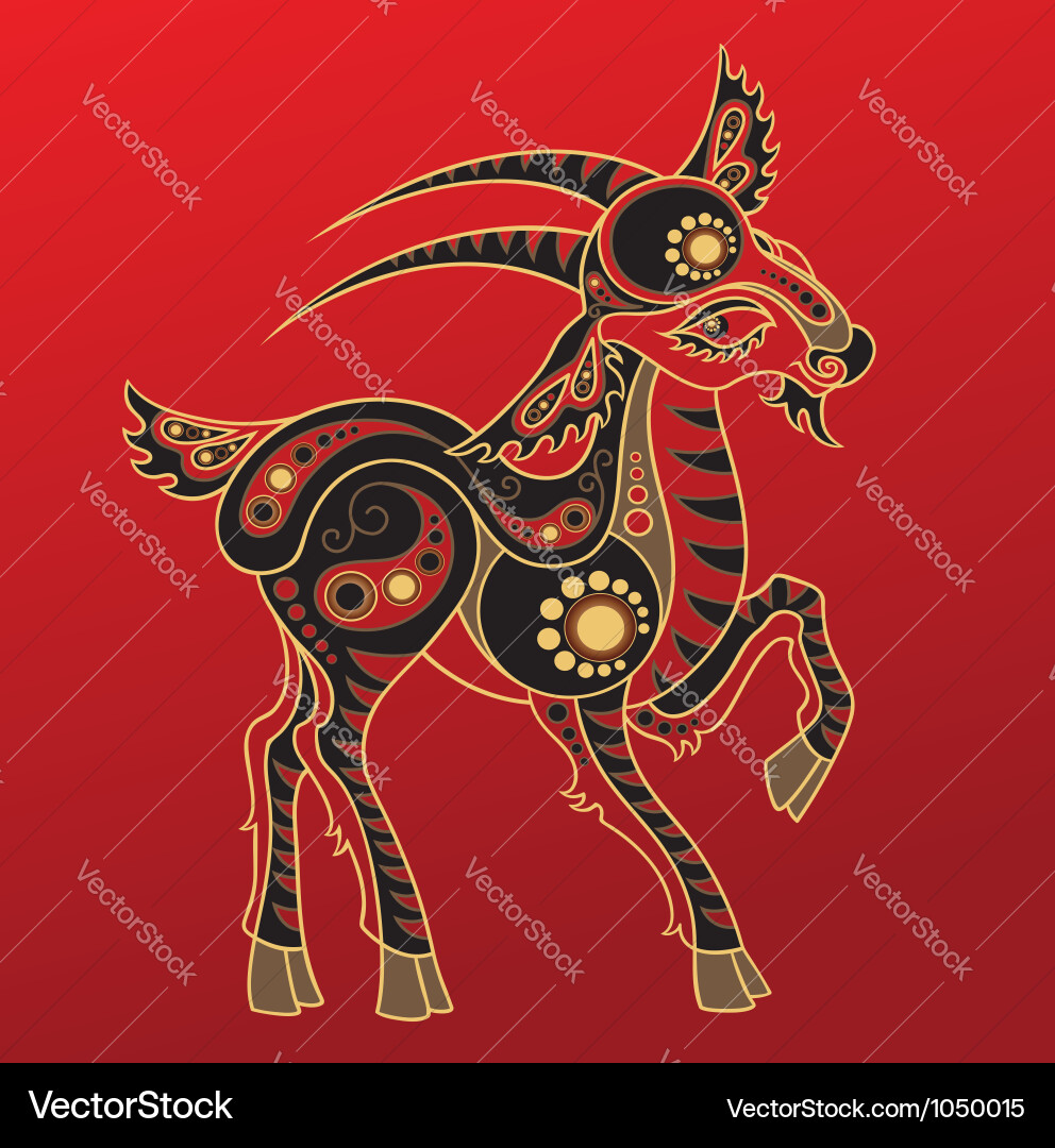 Chinese horoscope year goat Chinese horoscope year goat vector image