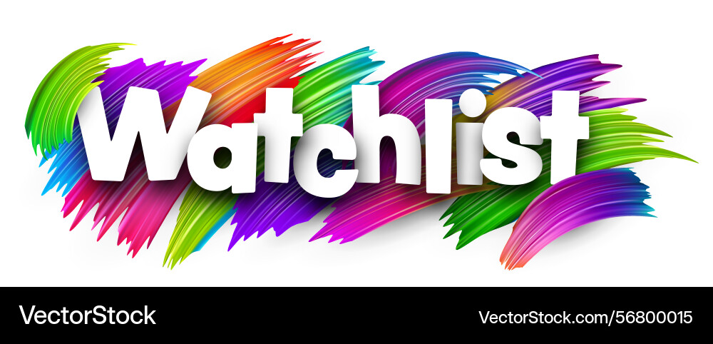 Crypto watchlist text with colorful background Vector Image