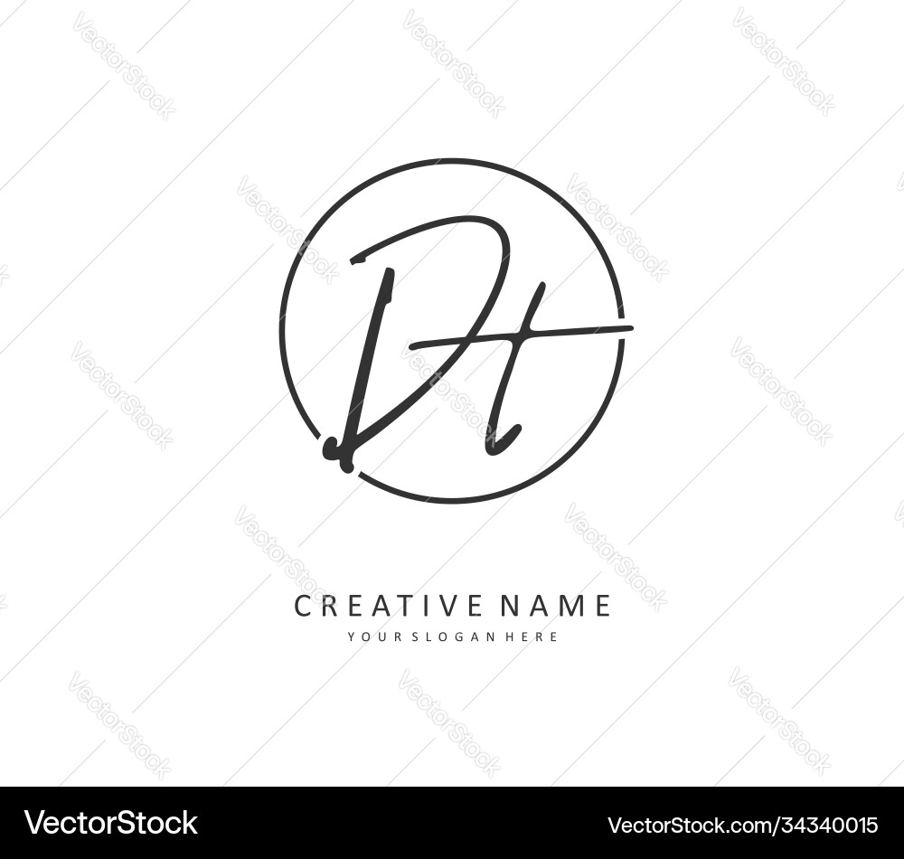 D t dt initial letter handwriting and signature Vector Image