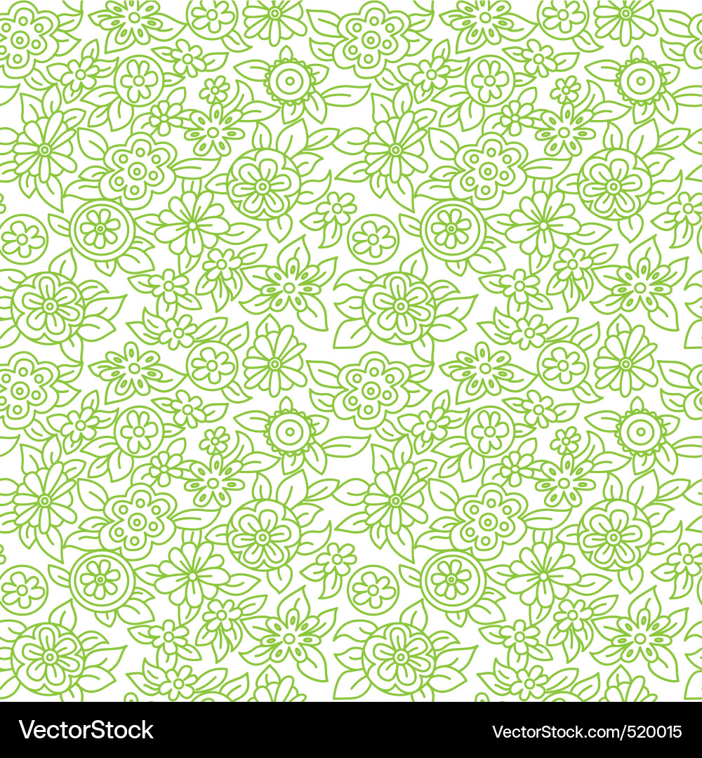 Delicate Floral Repeat Pattern vector image