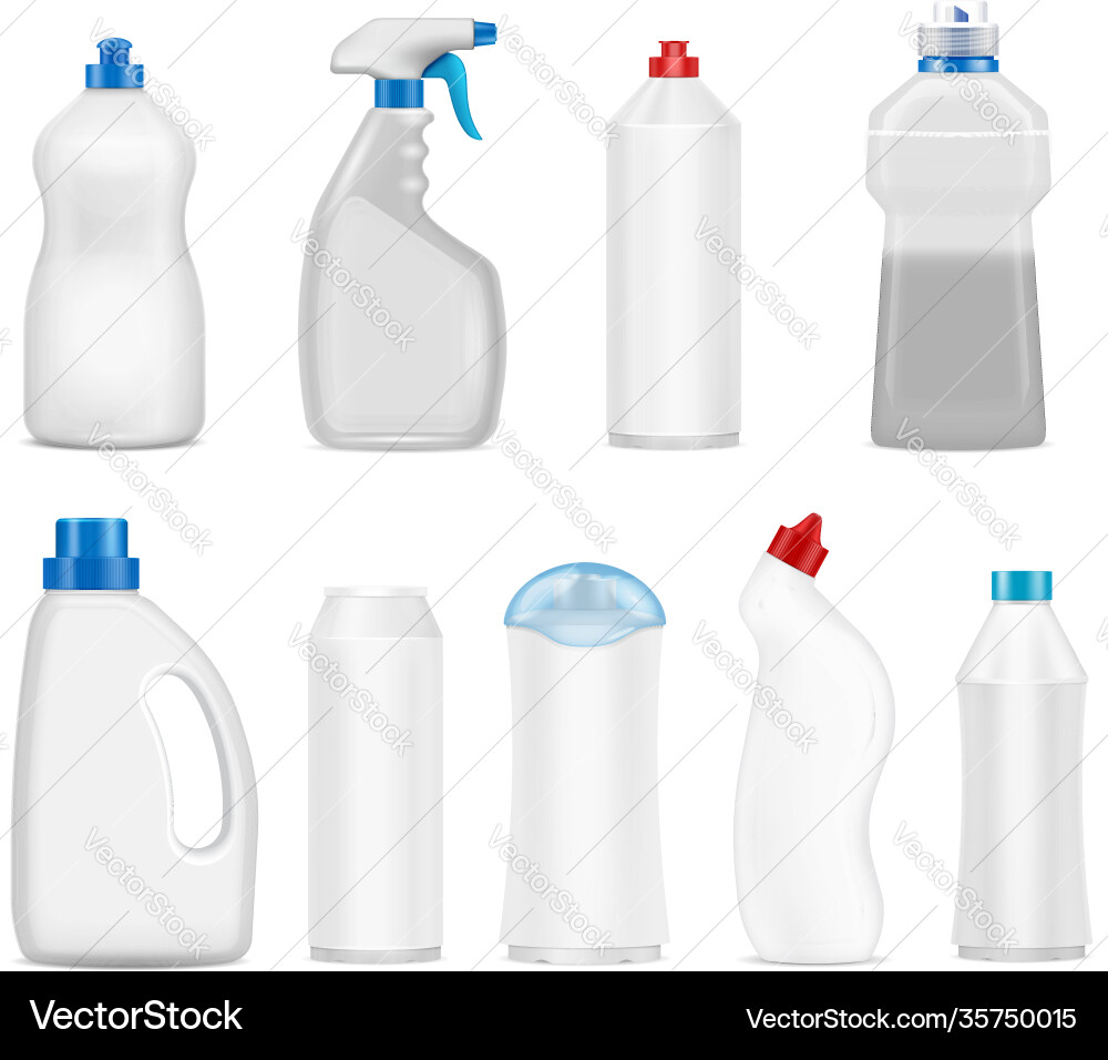 Detergent bottles set Detergent bottles set vector image