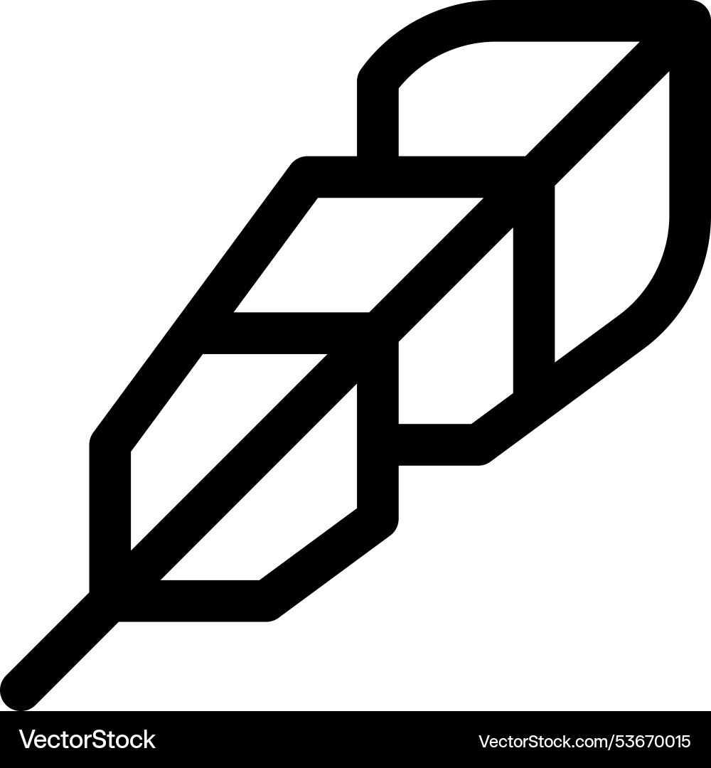 Feather icon thin linear style design isolated Feather icon thin linear style design isolated vector image