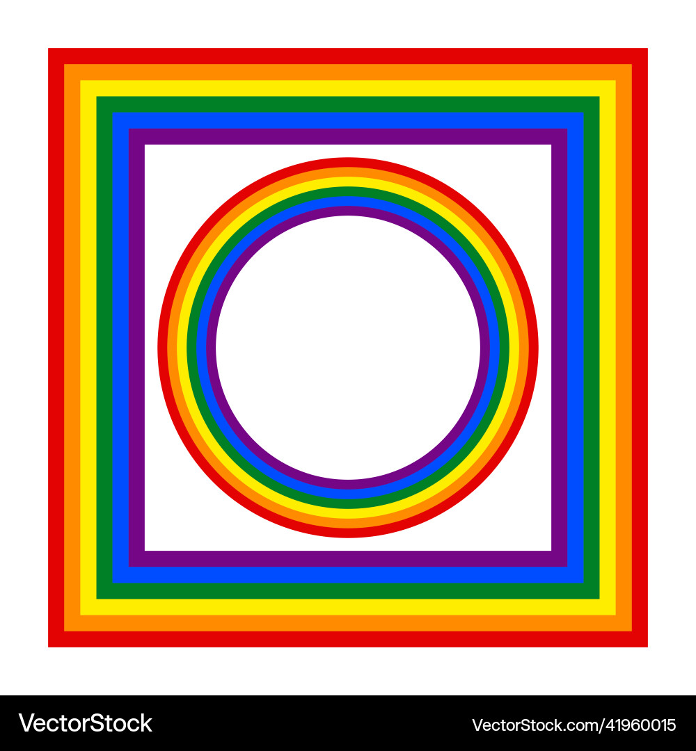 Flag lgbt icons round and squared frames Vector Image