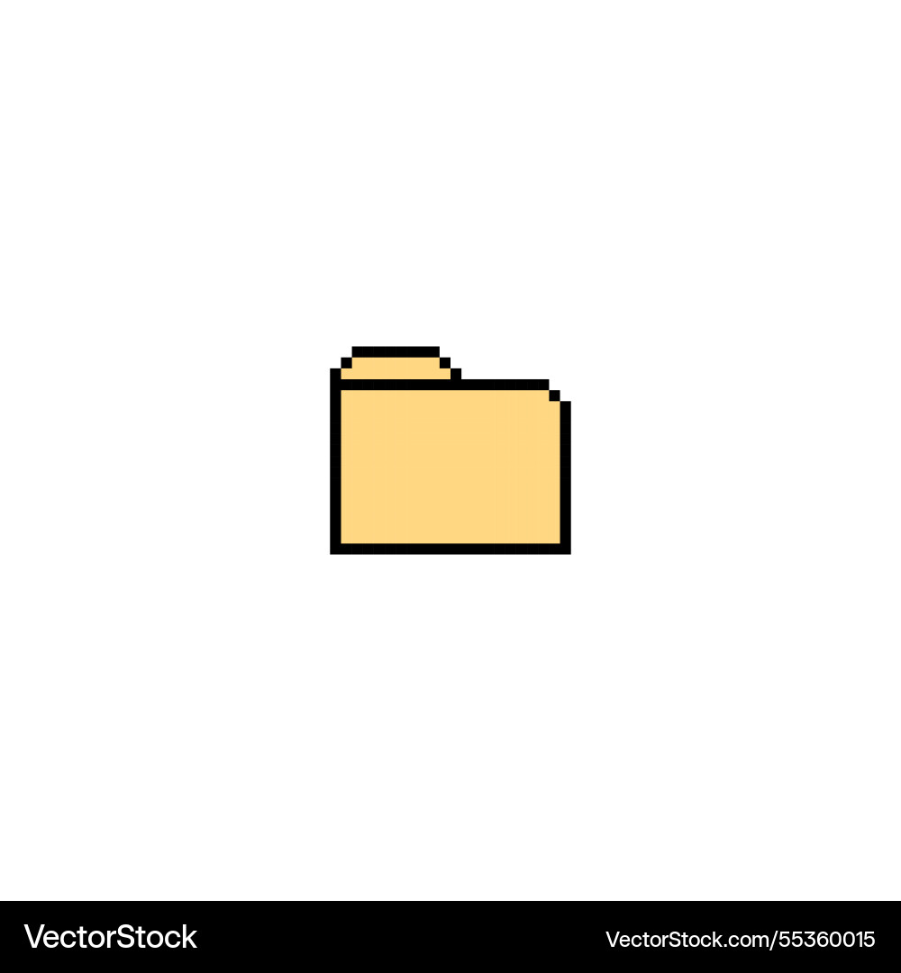 Folder pixel art icon pixeled retro 8 bit Folder pixel art icon pixeled retro 8 bit vector image