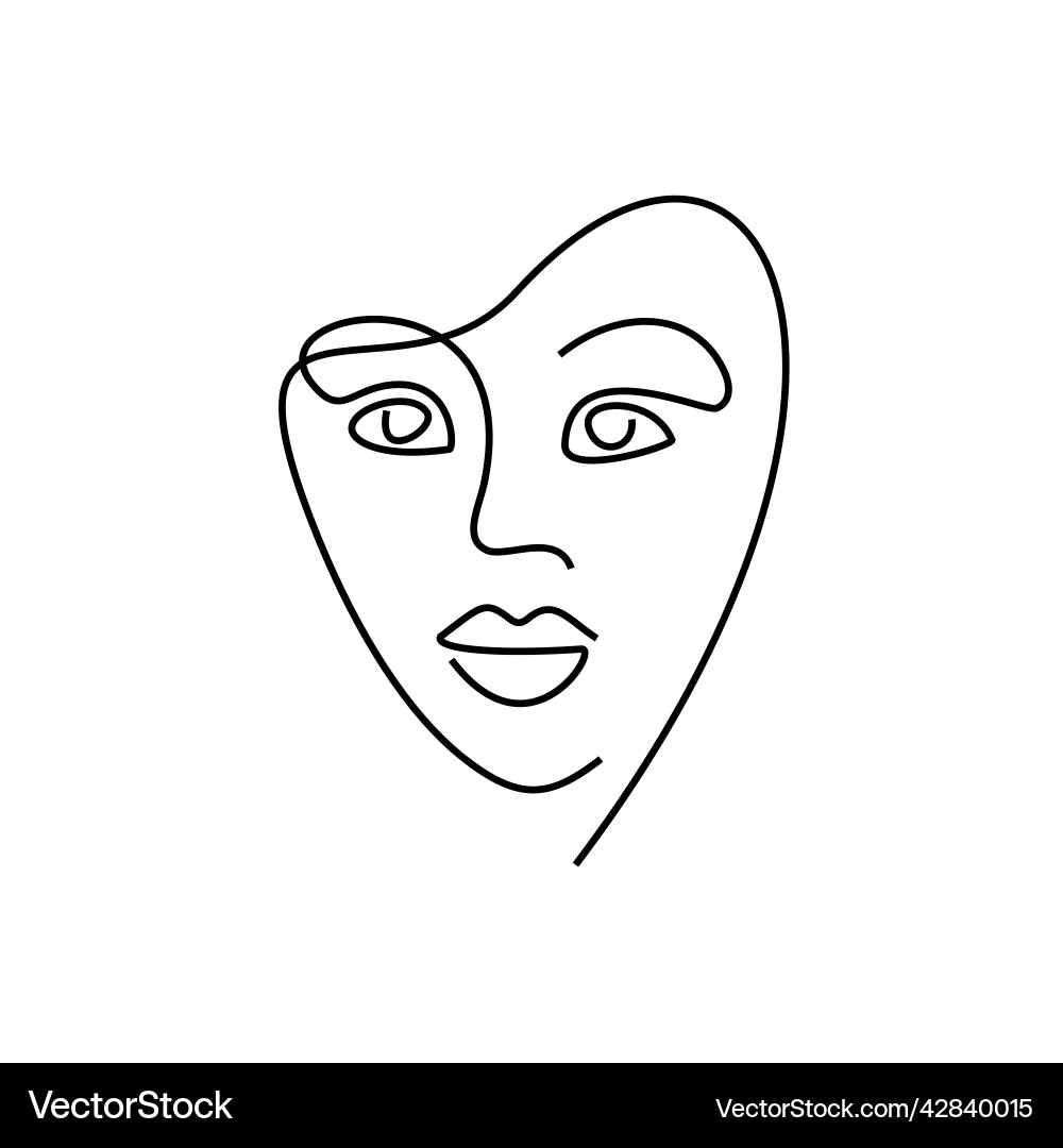Girl face - one line logo portrait minimalism Girl face - one line logo portrait minimalism vector image