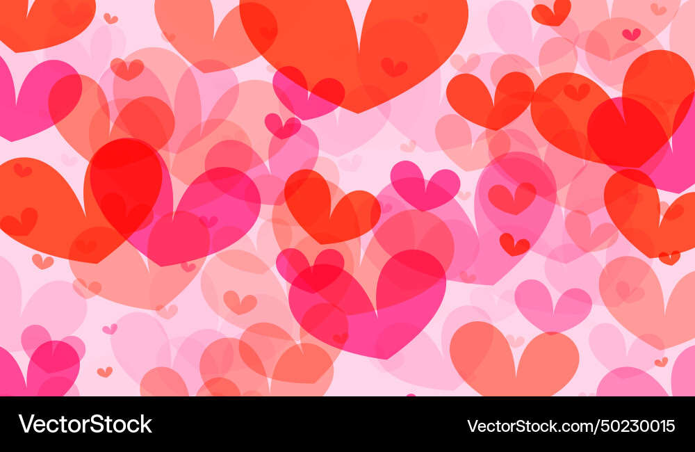 Gradient of hearts transitioning from light pink Gradient of hearts transitioning from light pink vector image