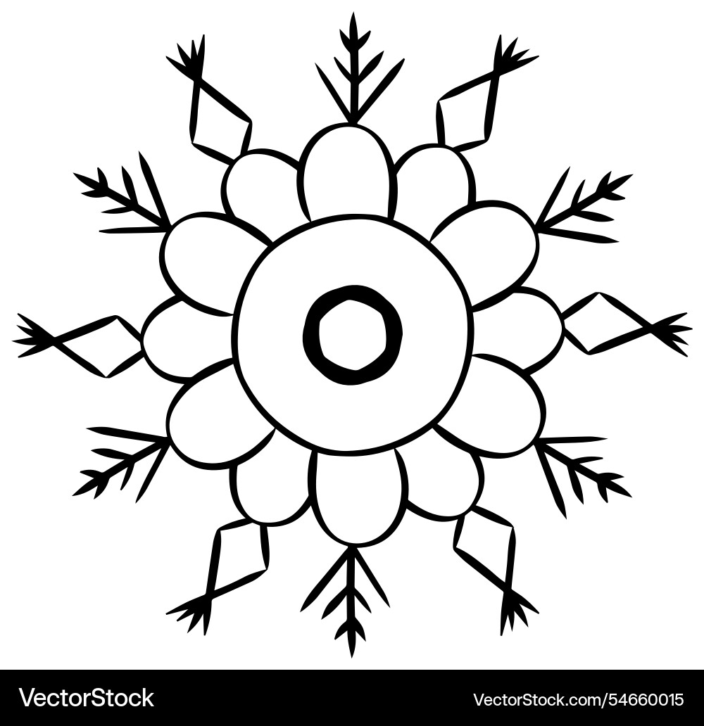 Graphic line snowflake meteorology element symbol Graphic line snowflake meteorology element symbol Vector Image