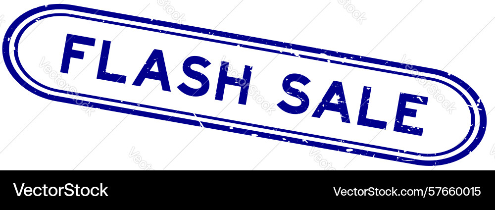 Grunge blue flash sale word rubber seal stamp Vector Image