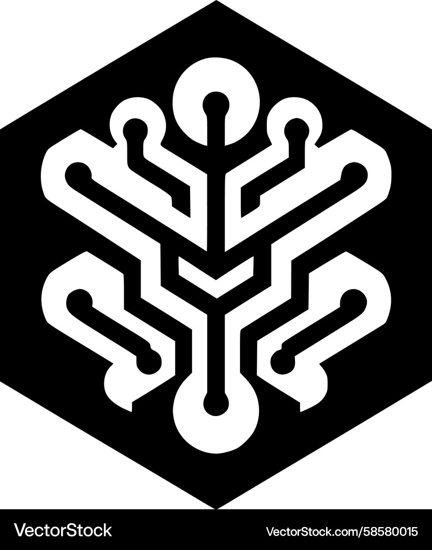 Hexagonal Circuit Network Vector Image