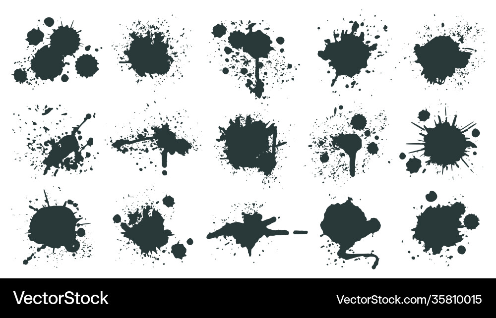 Ink drops paint splash grunge liquid drop Ink drops paint splash grunge liquid drop vector image
