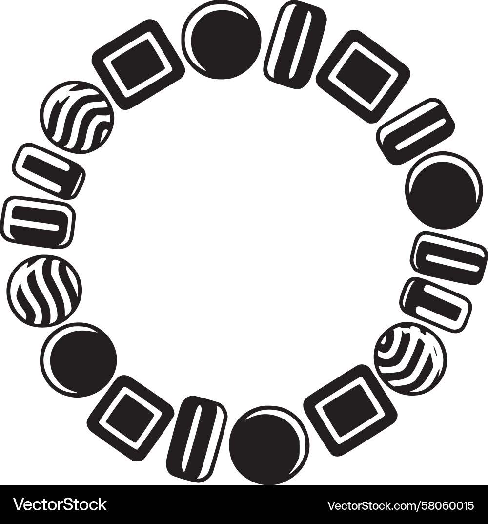 Interlocking Geometric Circles Pattern Vector Image
