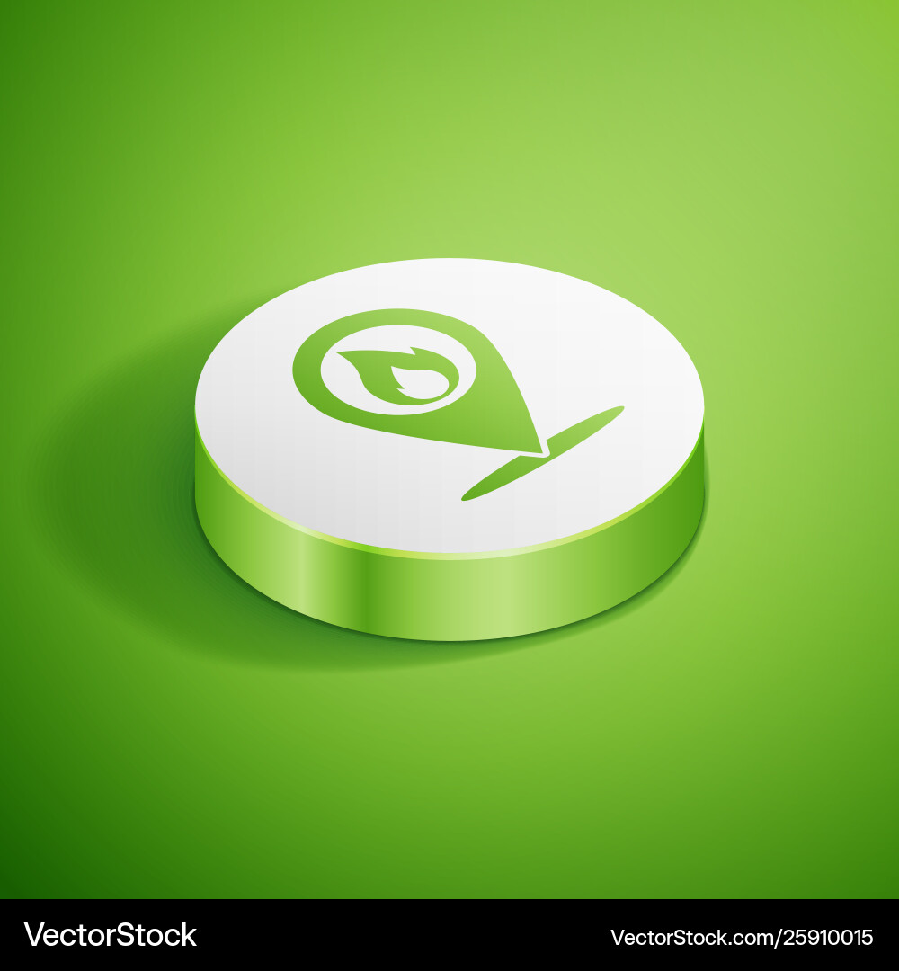 Isometric map pointer with fire flame icon vector image