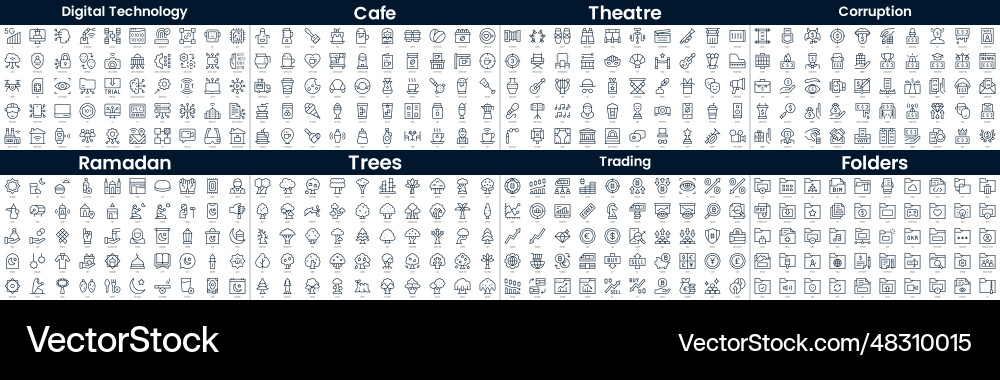 Linear style icons pack in this bundle include Vector Image