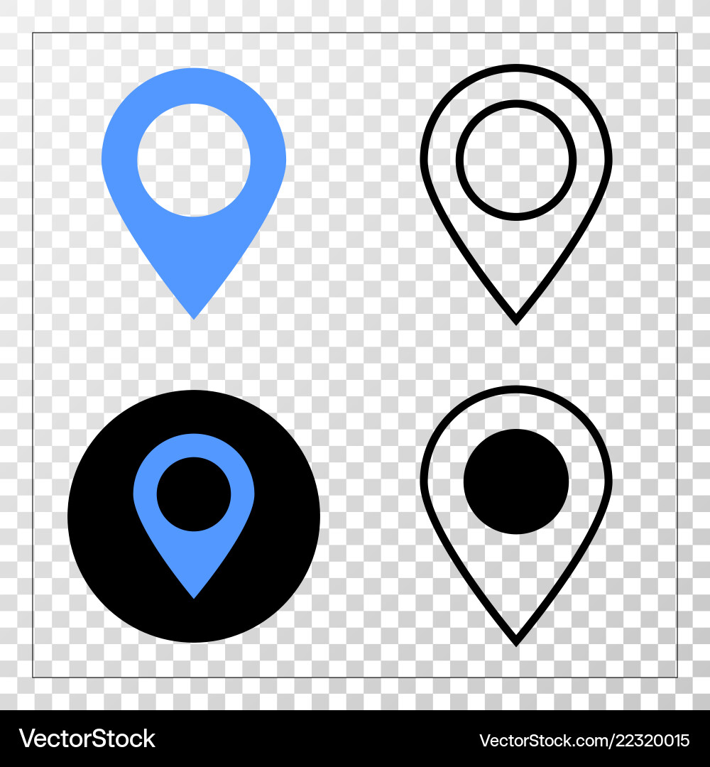 Map marker eps icon with contour version Vector Image