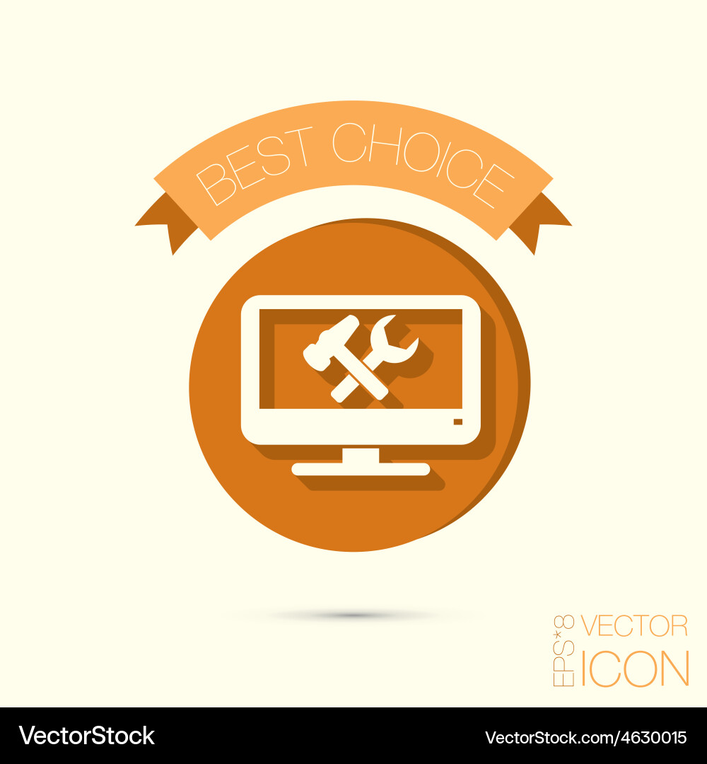 Monitor symbol settings icon computer Vector Image