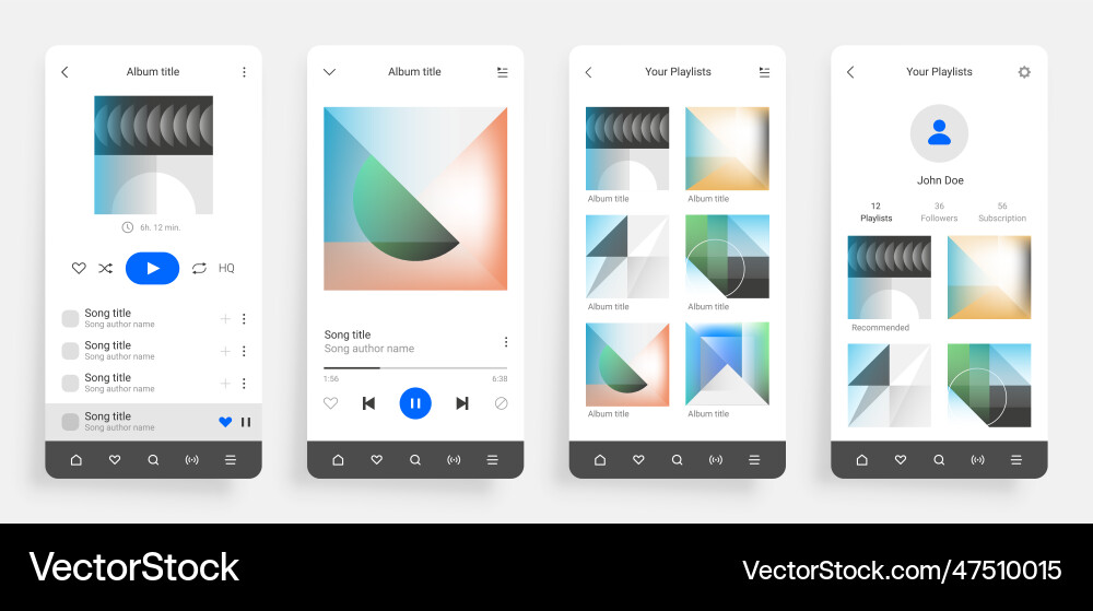 Music player app mobile multimedia application Music player app mobile multimedia application vector image