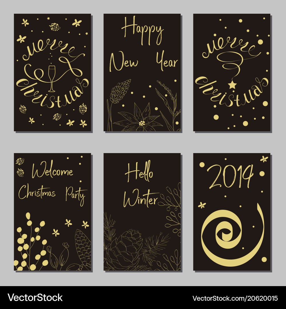 New year and merry christmas decoration set New year and merry christmas decoration set vector image