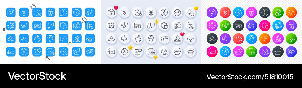 Report group and fast verification line icons vector image