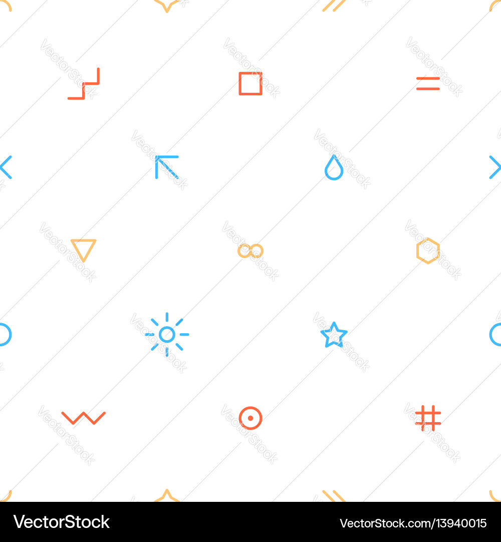 Seamless pattern in thin flat style Seamless pattern in thin flat style vector image
