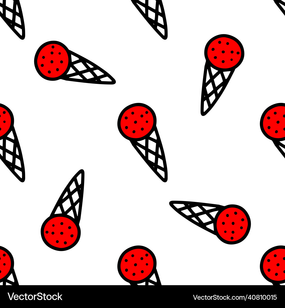 Seamless pattern with ice cream in a cone Vector Image