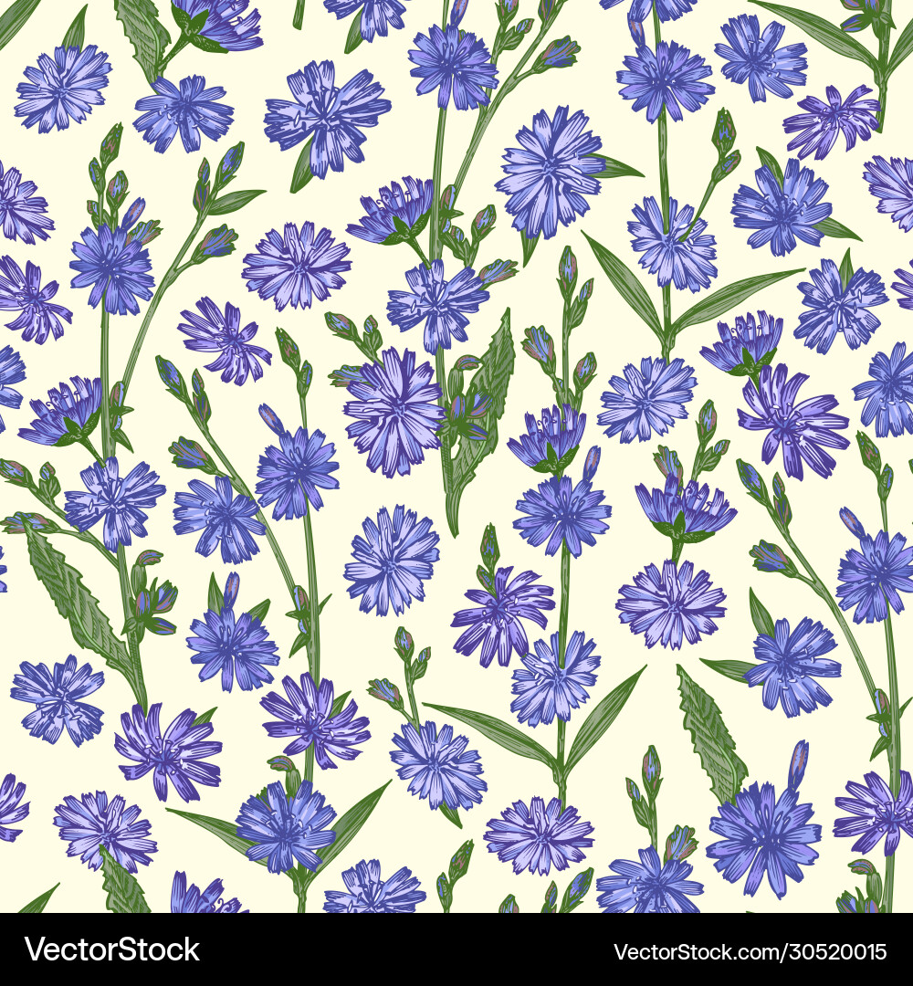 Seamless pattern with realistic botanical color Seamless pattern with realistic botanical color vector image