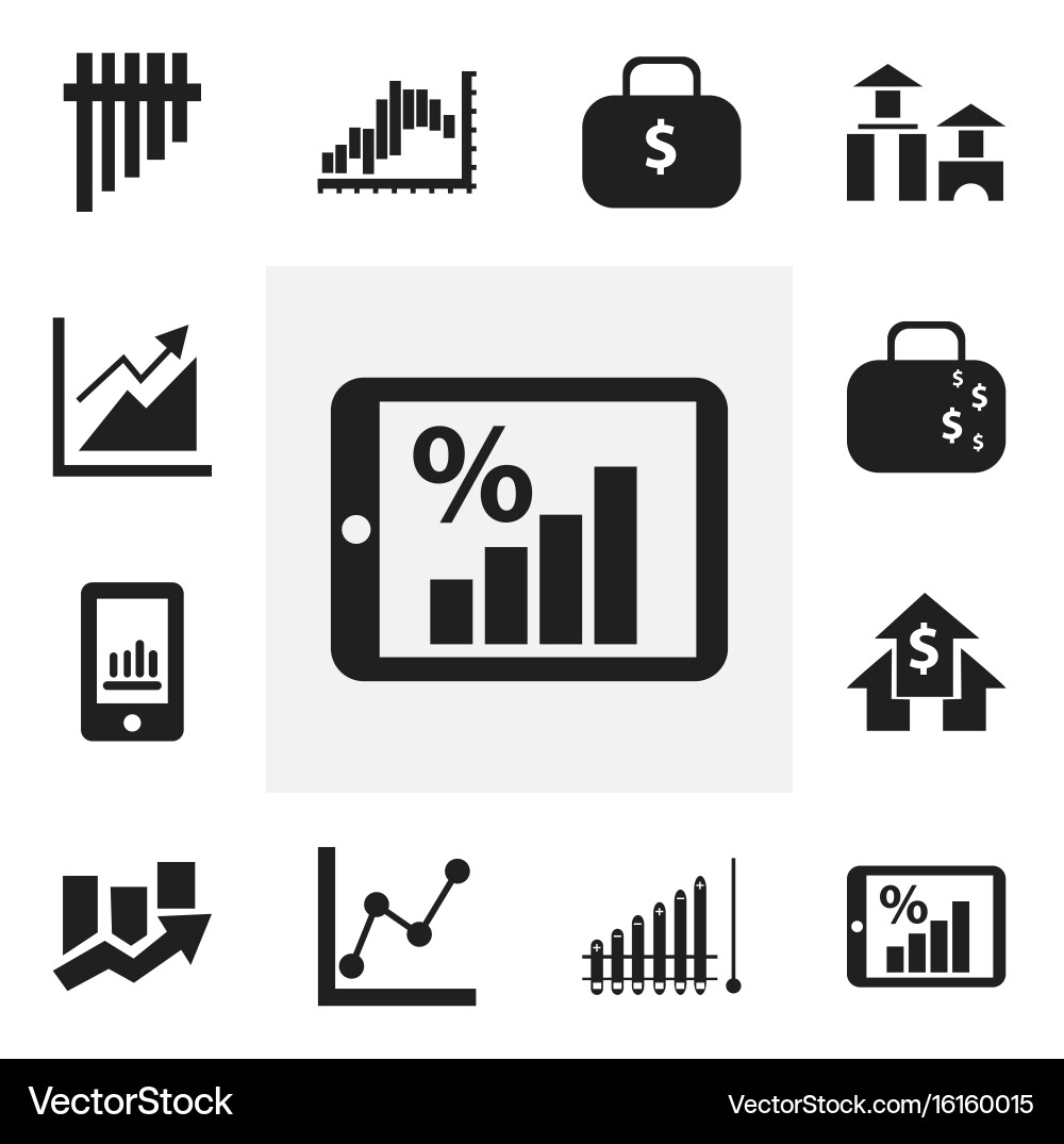Set of 12 editable analytics icons includes vector image