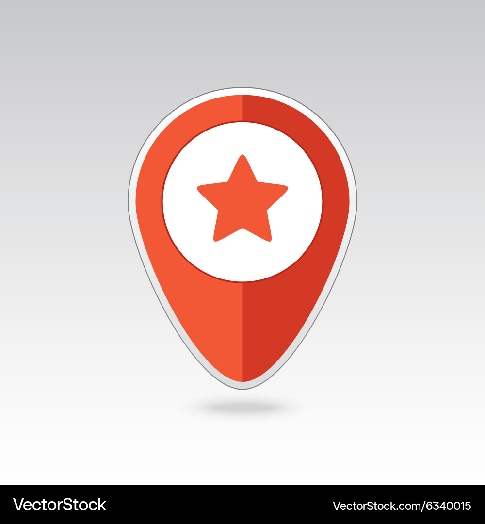 Star favorite pin map icon pointer markers Vector Image