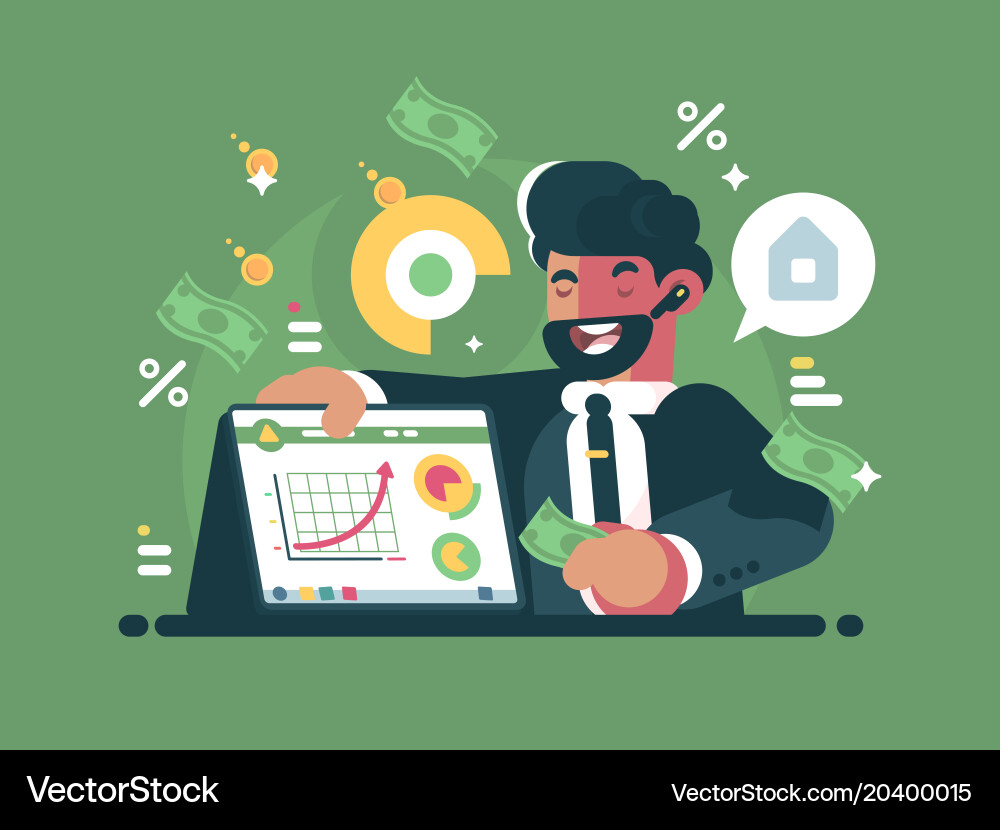 Successful Trader - Finance & Wealth Vector Image