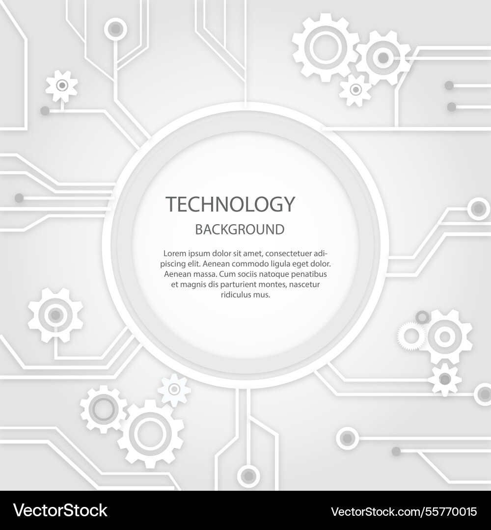 Tech gray background with gears Vector Image