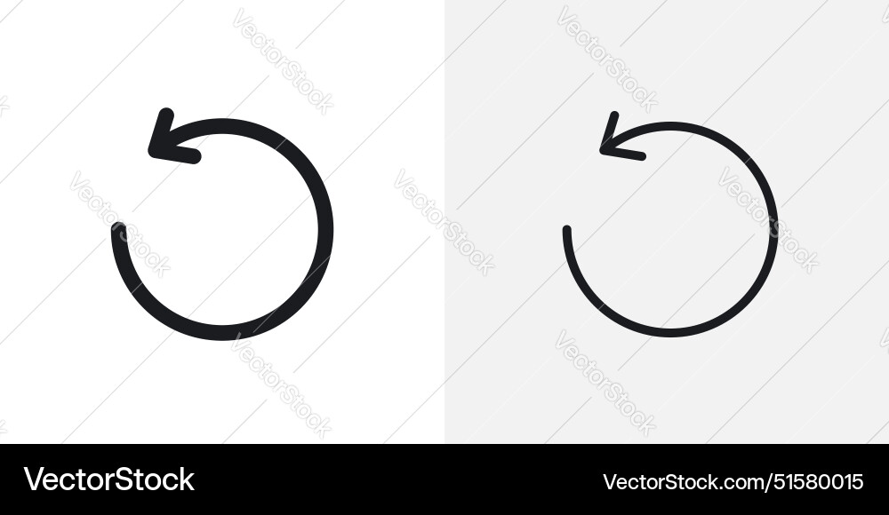 Undo Icon Set - Circular Arrows Vector Image