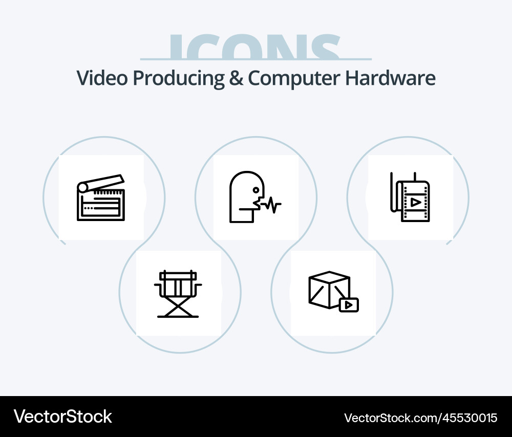 Video producing and computer hardware line icon Vector Image