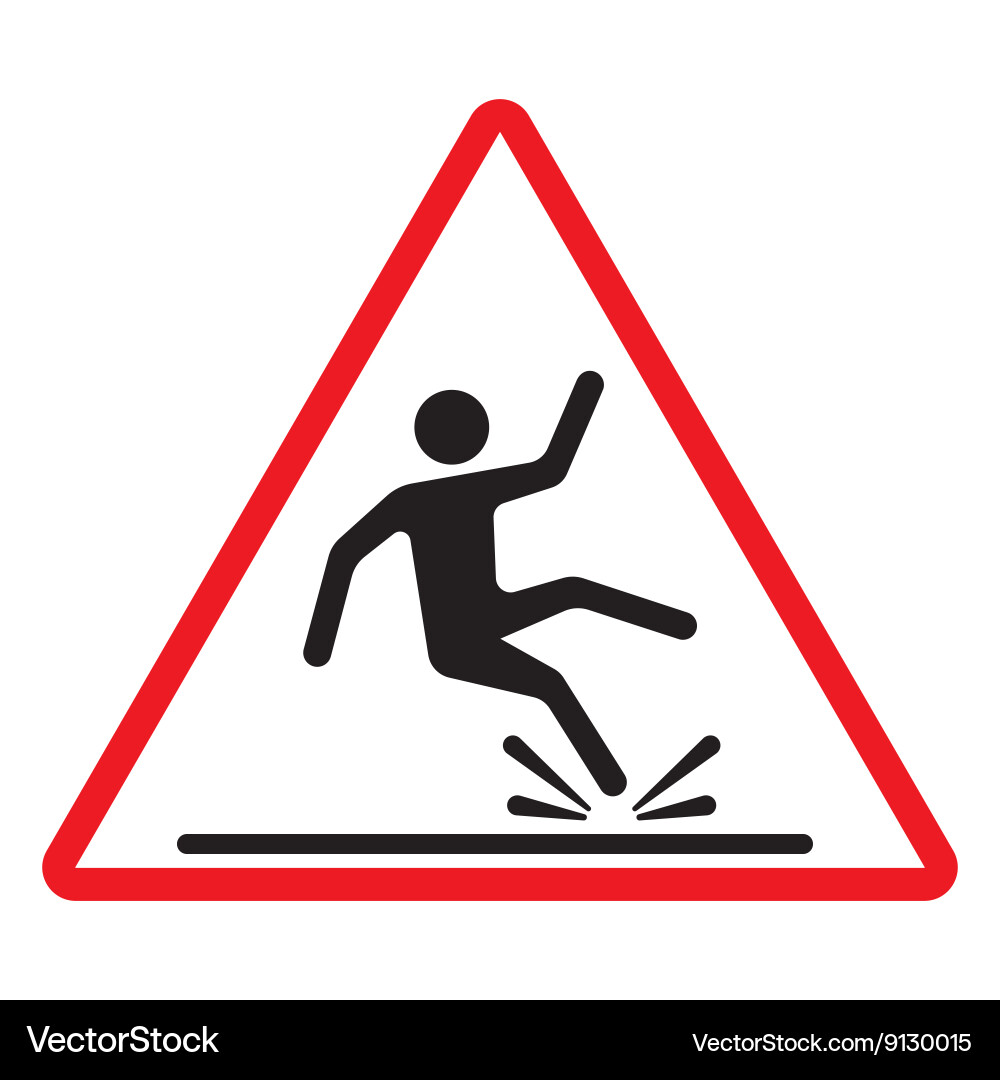 Wet floor caution sign vector image