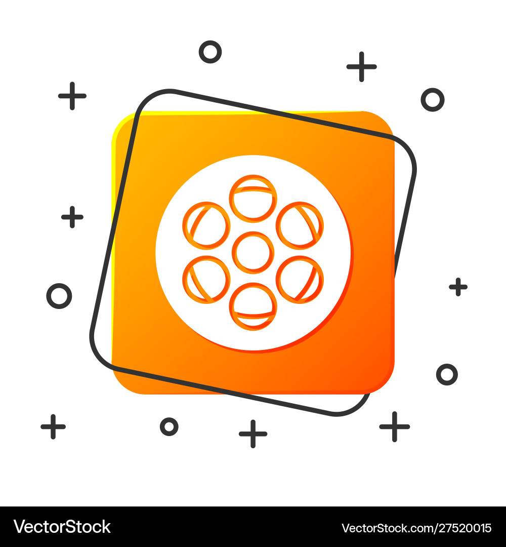 White film reel icon isolated on background Vector Image