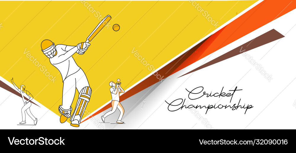 Abstract colorful pattern with batsman and bowler vector image