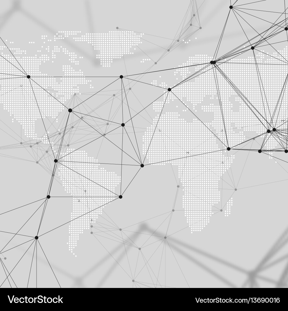 Abstract futuristic network shapes high tech Vector Image