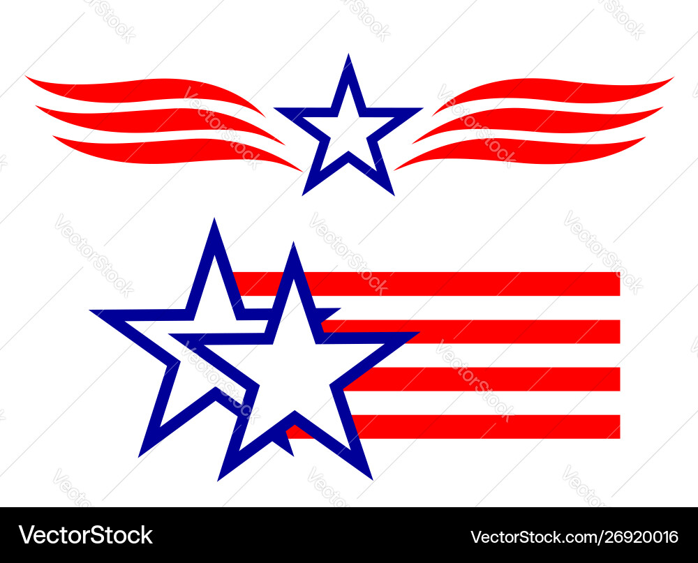 American star symbols signs logo set vector image