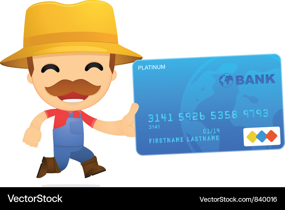 Cheerful Cartoon Farmer Vector Image
