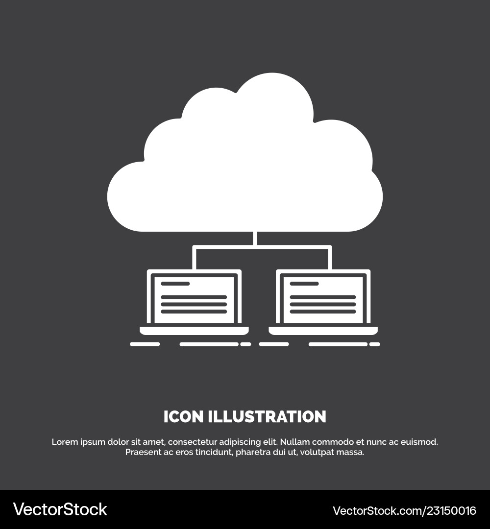 Cloud network server internet data icon glyph vector image