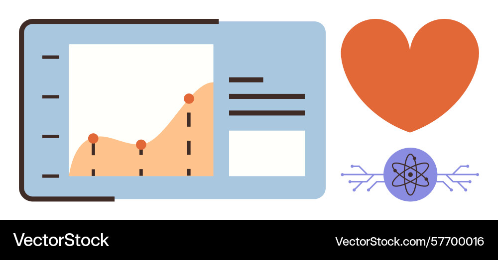 Data analytics with heart and science concept Data analytics with heart and science concept vector image
