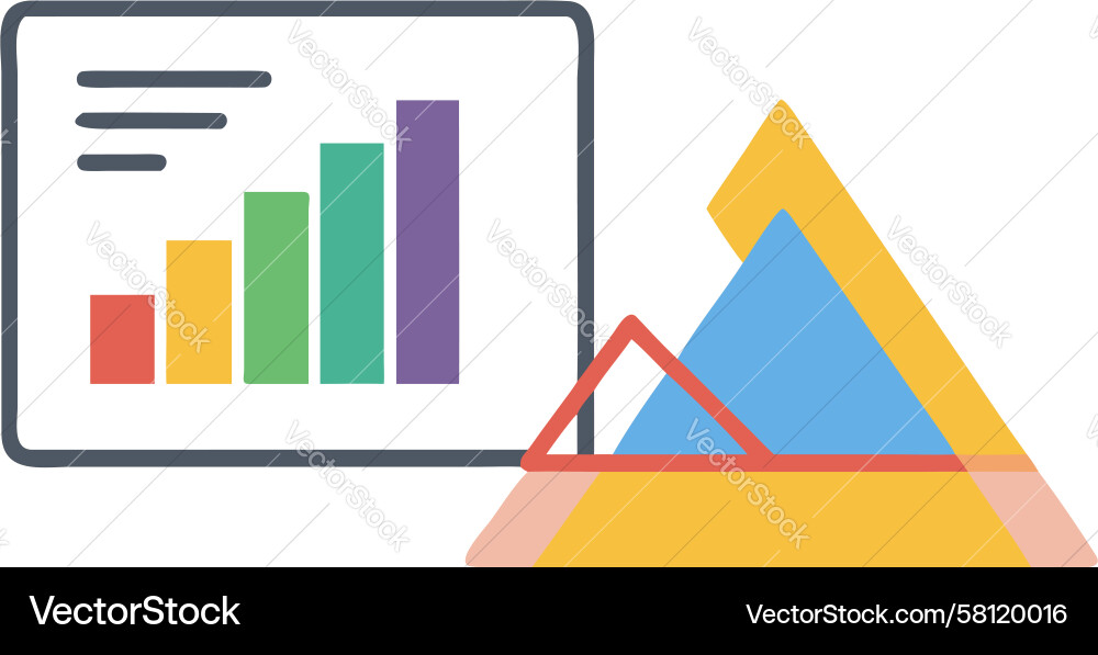Dynamic Bar Chart with Geometric Shapes Vector Image