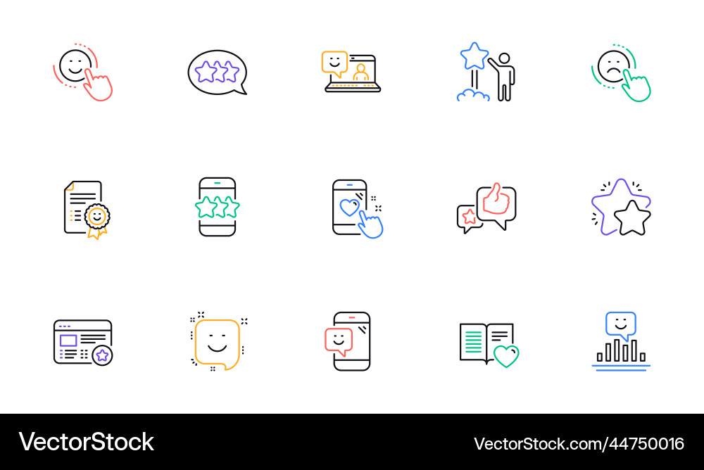 Feedback Line Icons Benutzermeinung Kunden Feedback Line Icons Benutzermeinung Kunden vektorbild