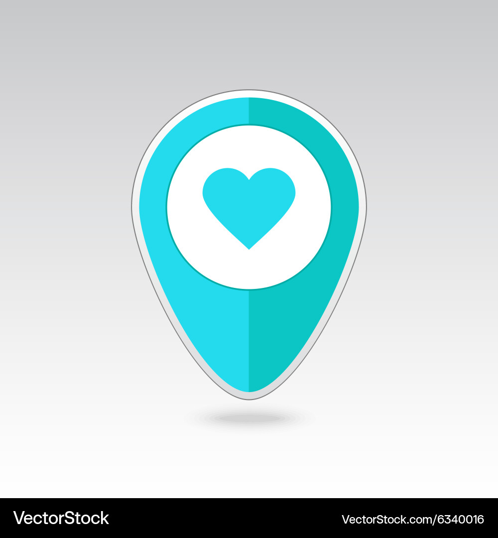 Heart pin map icon pointer markers Vector Image