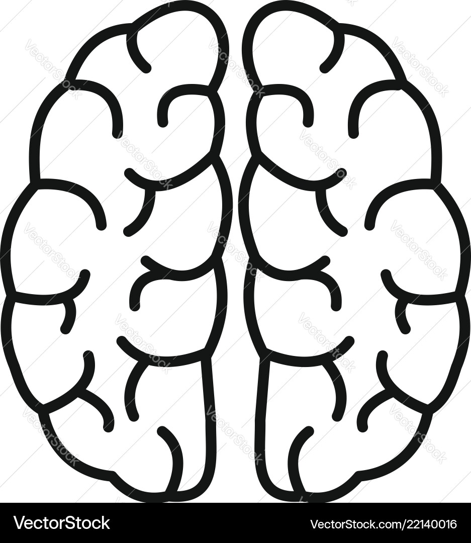 Human brain icon outline style Vector Image