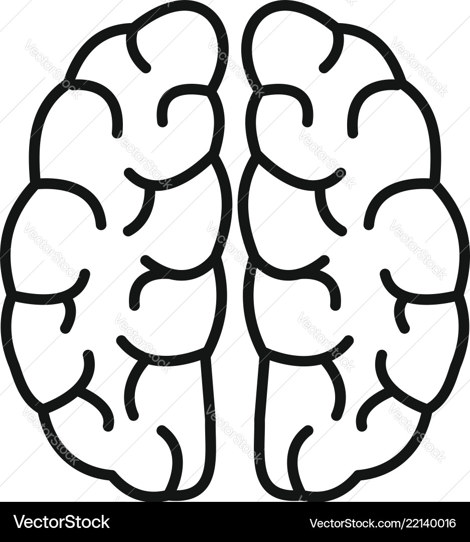 Human brain icon outline style vector image