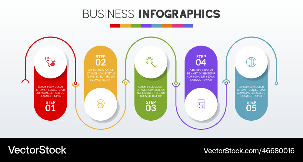 Infografiken Designvorlage und Icons mit 5 Infografiken Designvorlage und Icons mit 5 vektorbild