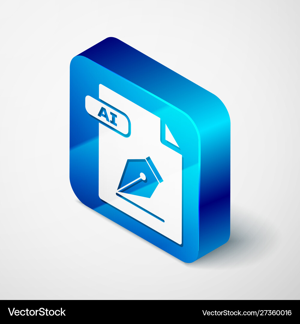 Isometric ai file document download button Isometric ai file document download button vector image