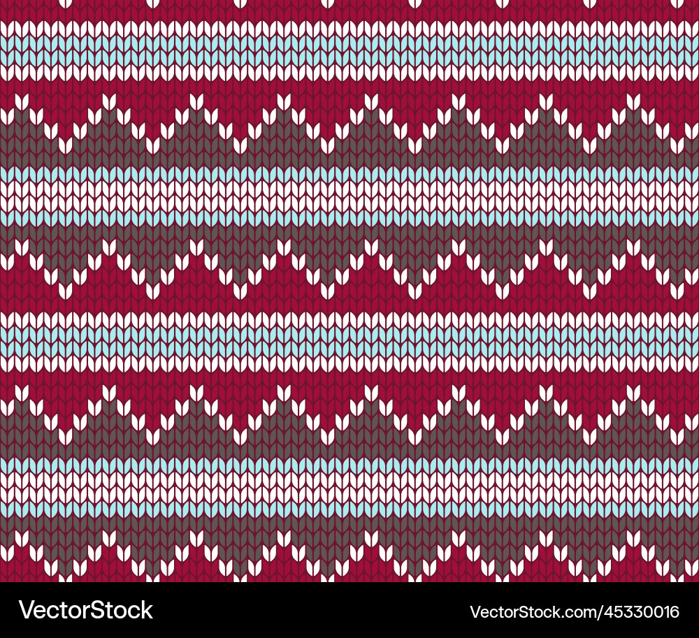 Knitted zigzag seamless pattern background vector image