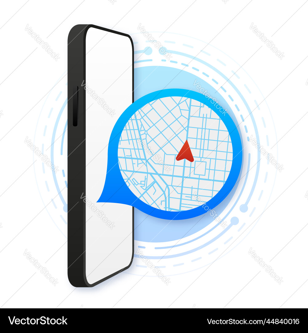 Map gps navigation app mobile application vector image