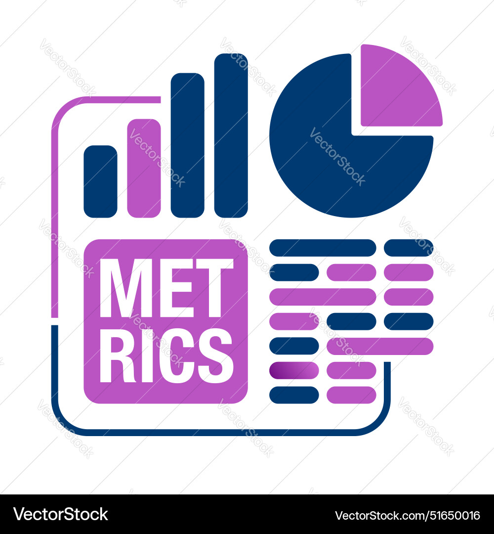 Metrics emblem template - data analytics icon Metrics emblem template - data analytics icon vector image